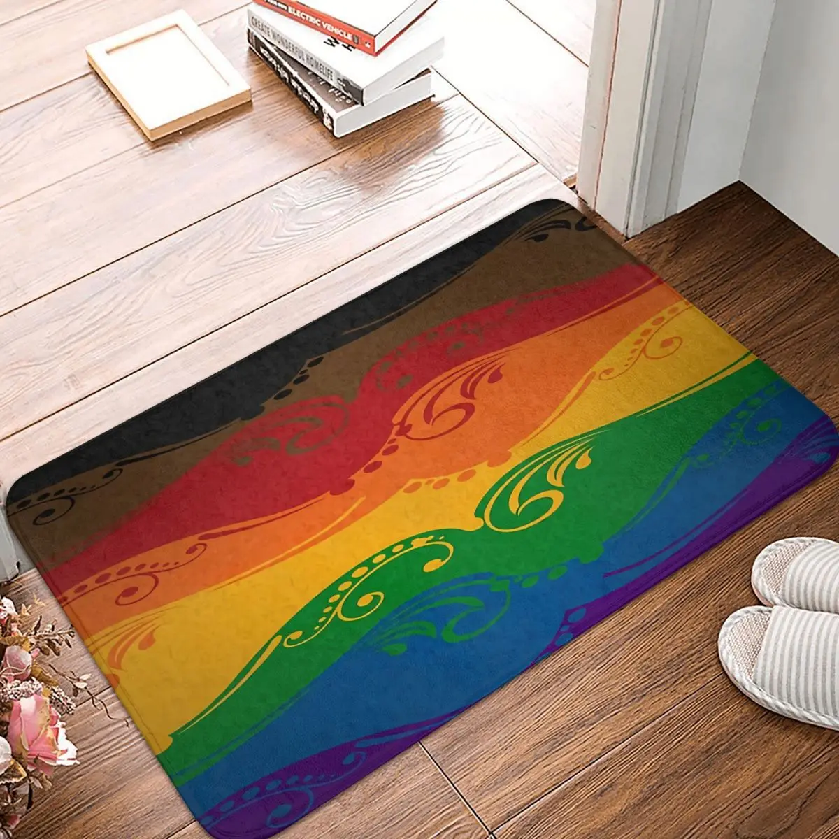 

LGBTQ Pride Non-slip Doormat Ornamental Inclusive Rainbow Bath Kitchen Mat Outdoor Carpet Home Modern Decor