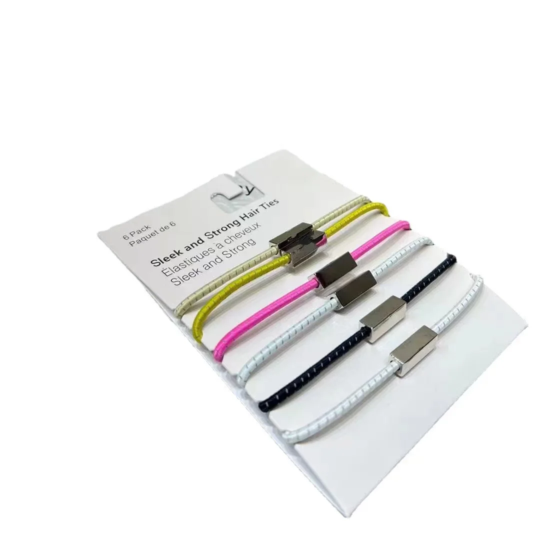 Lulu Sleek ang Strong Hair Ties Women Elastic Headband Gym Fitness Sports Hair Rope Reflective Yoga Hair Rope A Set of Six