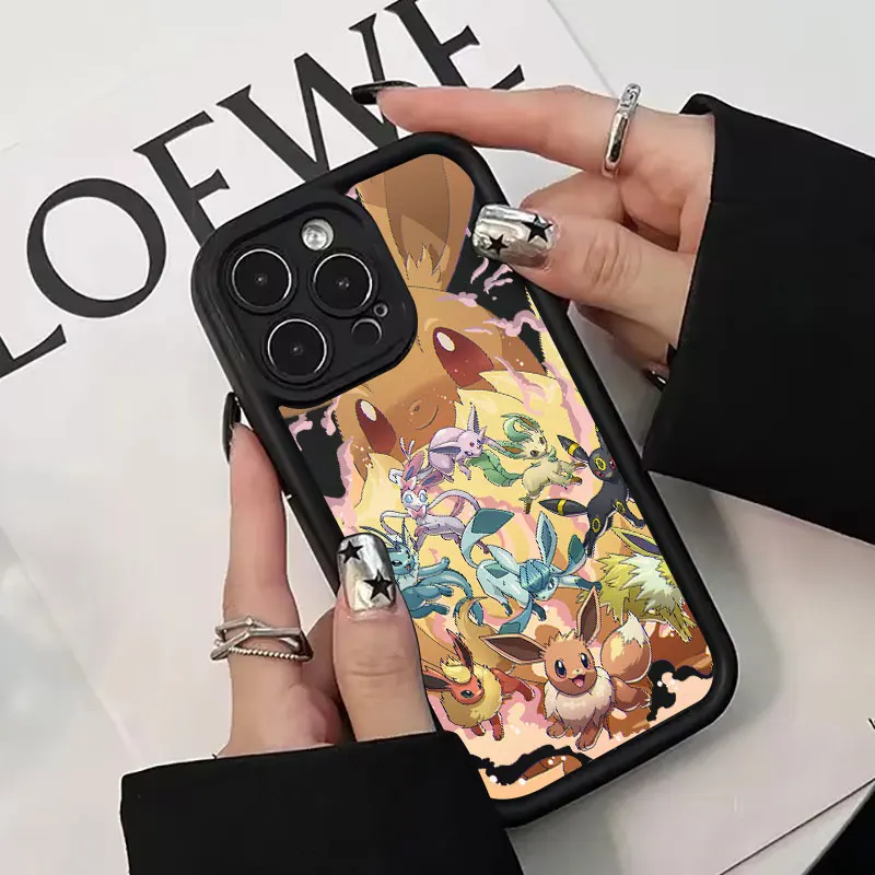Pokemon Eevee Gengar Cartoon Phone Case For iPhone 11 12 13 14 15 16 Pro Max XS Plus Soft Protective Cover