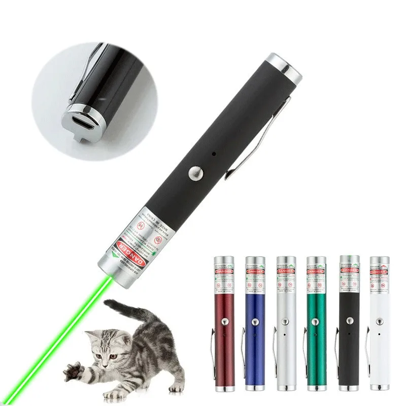 

USB Rechargeable Cats Laser Flashlight Pointer Pen Interactive Powerful Hunting Accessories Cat Toy Torch Laser Pen