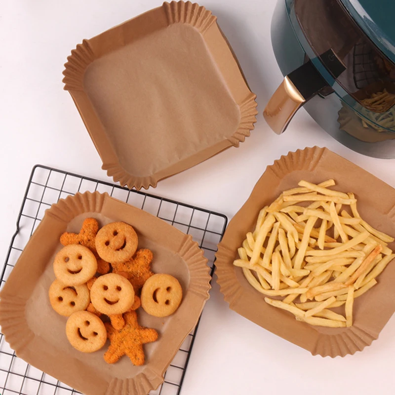 Одноразовые бумажные принадлежности для фритюрницы квадратный маслостойкий