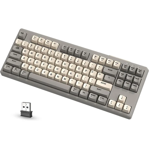 Игровая клавиатура MAMBASAKE M87 с 87 клавишами, TKL, RGB, перезаряжаемая, Bluetooth 5,0/2,4 ГГц, беспроводная, Двухрежимная, для ПК/MAC/Win