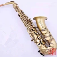 reference alto saxophone antique brushed satin finish 54 blue saxophone gold key with accessories