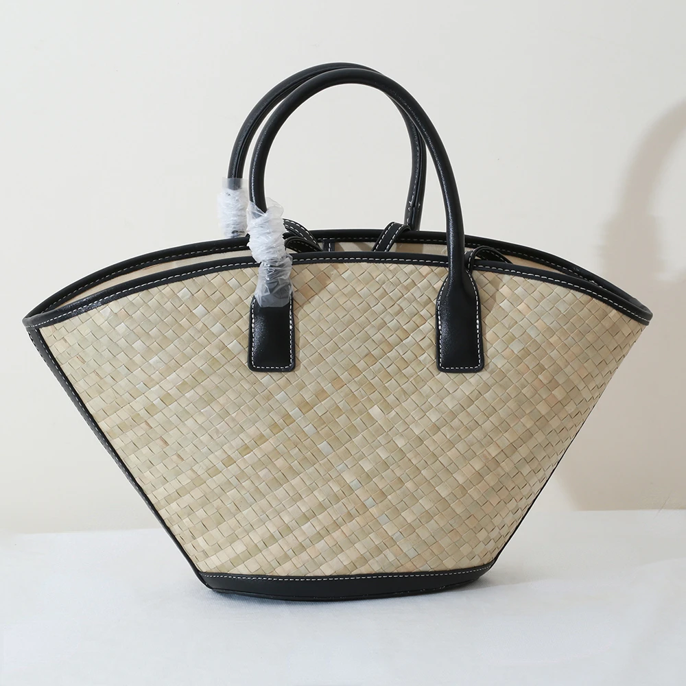 

Повседневные плетеные вручную сумки через плечо, женская модная сумка из рафии, вместительная сумка-тоут, женская летняя пляжная сумка для ...