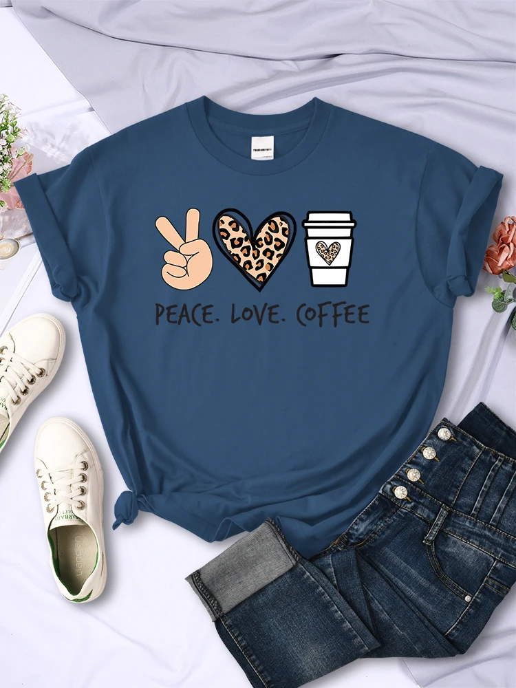 HAMPSON LANQE Женские хлопковые футболки Peace Love