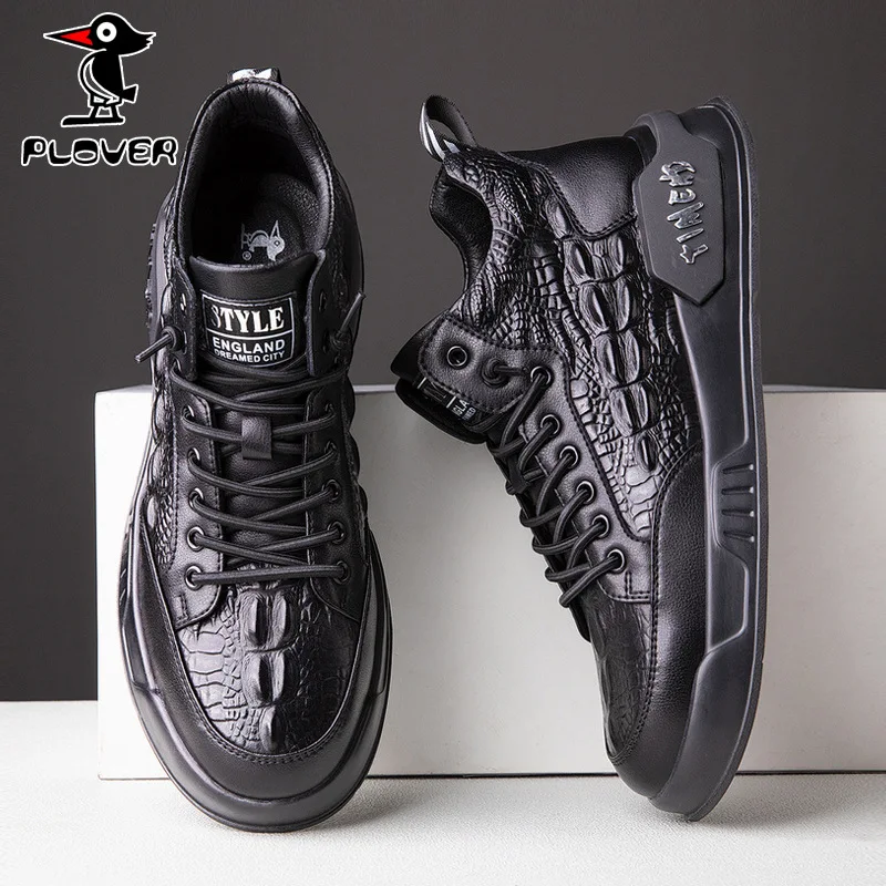 

Кроссовки мужские из ПУ кожи, повседневная Водонепроницаемая нескользящая обувь, плоская подошва