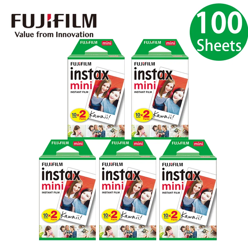 New Fujifilm Instax Mini Film White Edge 10/20/30/40/50/60/80/100 ISO 800/30 Degree Suitable for all instax mini cameras