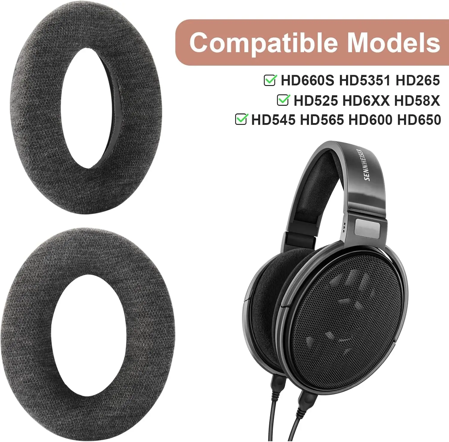 Амбушюры HD600 совместимые с Sennheiser HD650 HD660S HD545 HD525 HD535 сменные амбушюры для X HD6XX