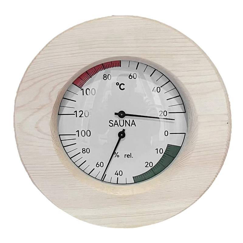 

Деревянный гигрометр-термометр для сауны, аналоговый, изготовленный из дерева (березы, альдеров или осины)-набор благородных аксессуаров для сауны