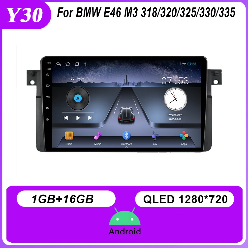

Автомобильный Android 14 радио стерео для BMW E46 M3 318/320/325/330/335 авто мультимедийный плеер Carplay GPS-навигация NO 2DIN DVD 4G QLED