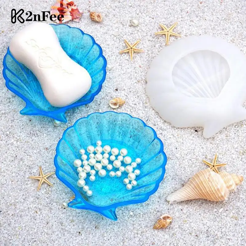 

Creative Design Shell Shape Concrete Silicone Mold Jewelry Storage Scallop Glue Tray Mold Clay Mould