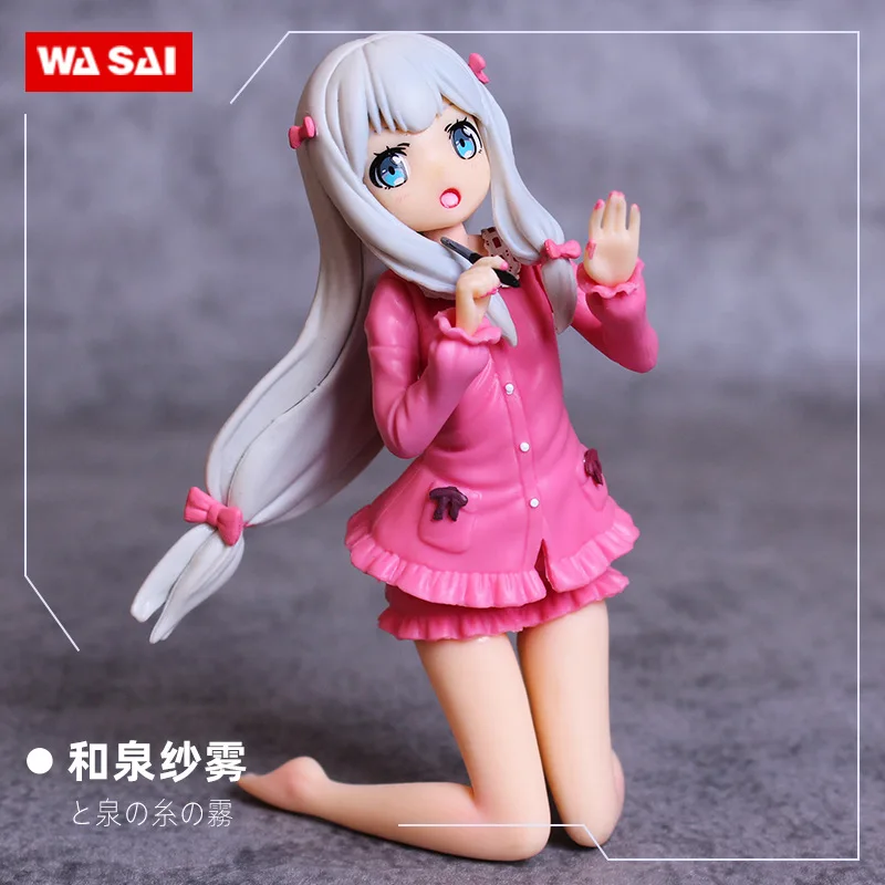 

12CM Anime Figure Izumi Sagiri Manga Teacher Kawaii Girl Kneeling Doll Model PVC Desktop Static Collectible Toys for Children