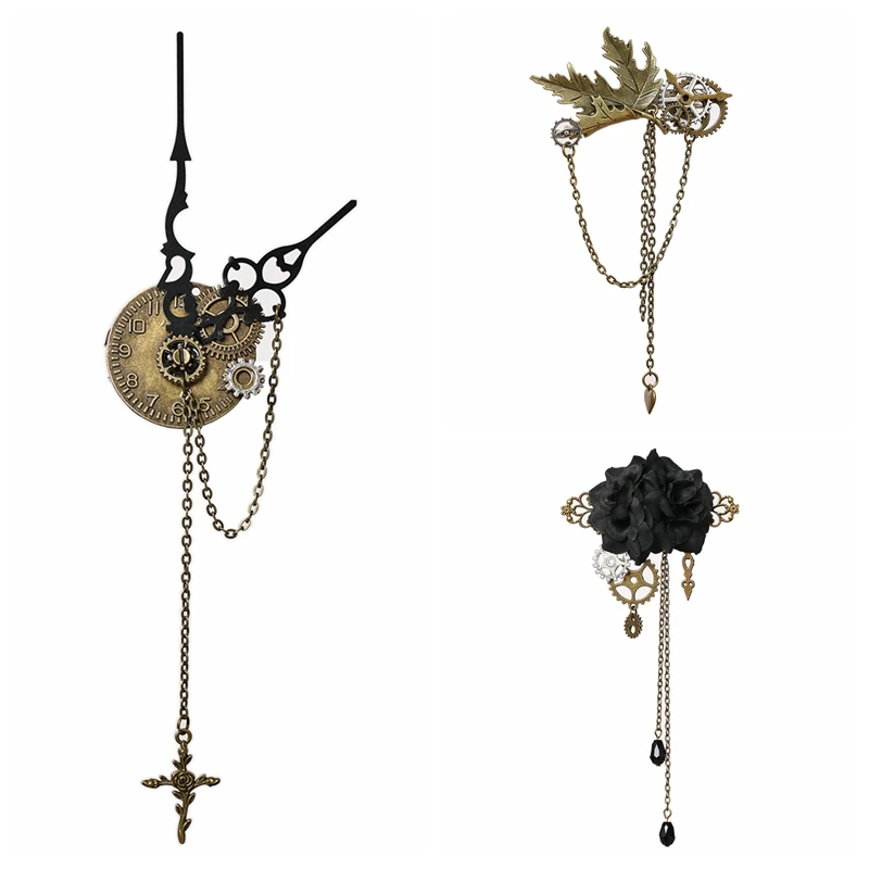 Steampunk Hair Clip Goth Punk Gear Wings Vintage Lolita Lady Headwear Costumes Prop Accessories |