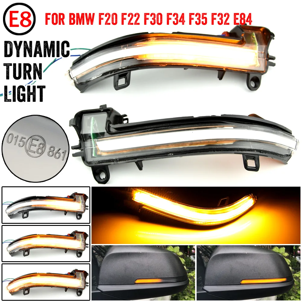 

2PCS Smoked Side Mirror Sequential Blink For BMW F20 F30 F31 F21 F22 F23 F32 F33 F34 X1 E84 1 2 3 4 series LED Turn Signal Light