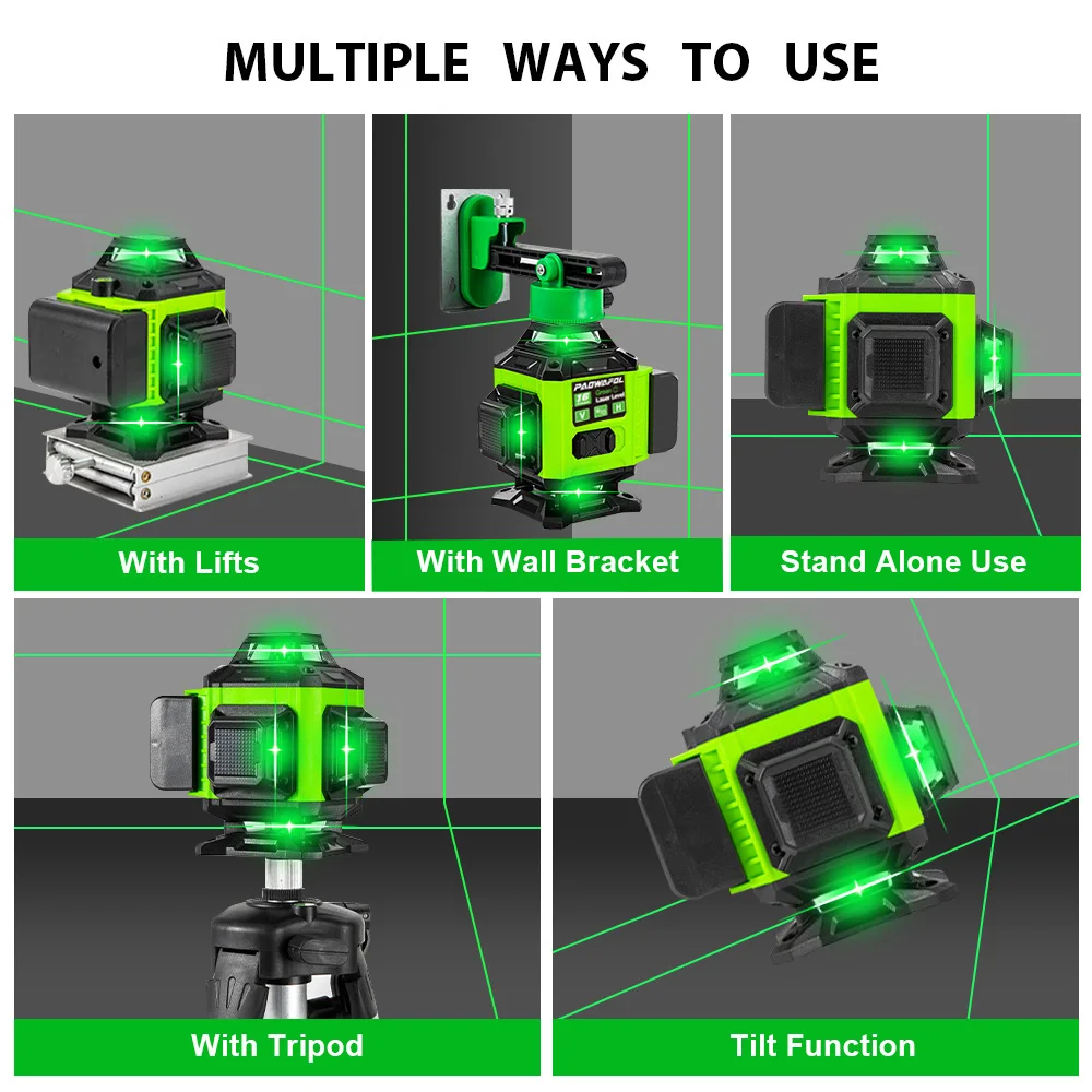 Самонивелирующийся лазерный уровень 16 линий 360 горизонтальных и вертикальных