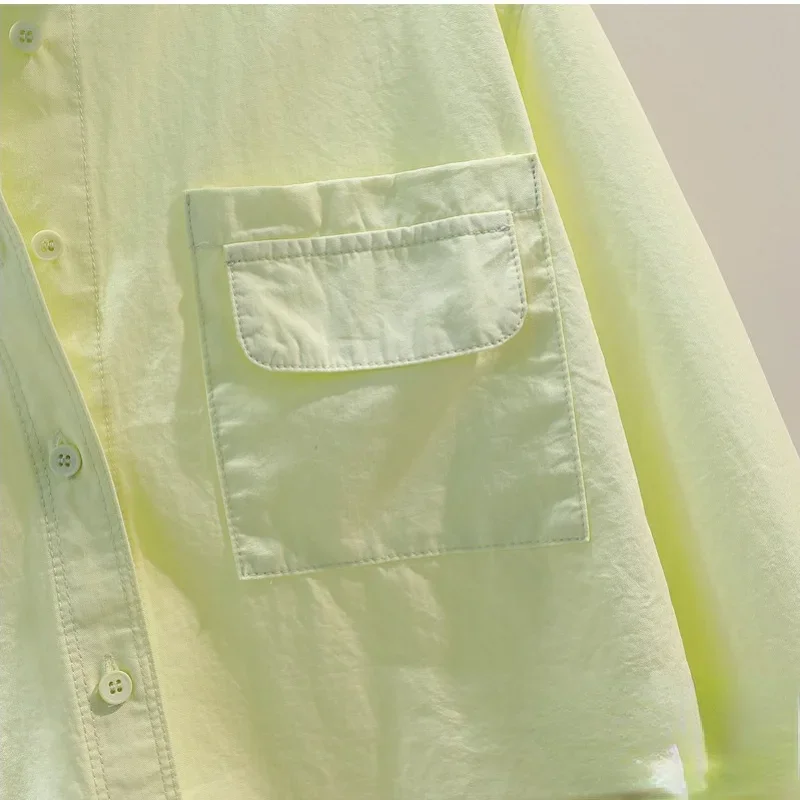 Женская Свободная блузка с длинным рукавом Повседневная рубашка разрезом модель