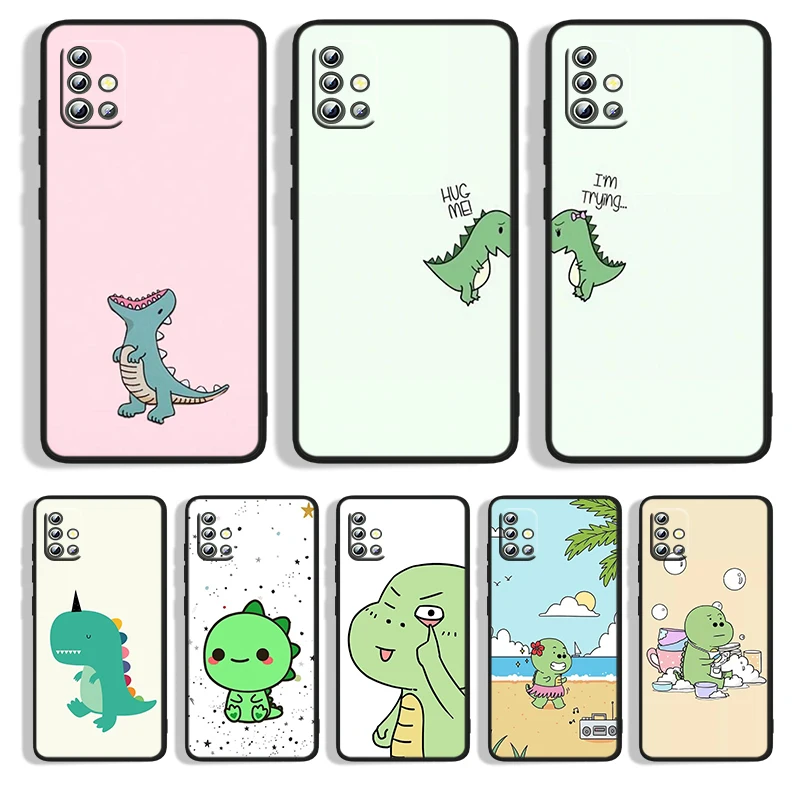

Cute Cartoon Dinosaur For Samsung Galaxy A04 10 E S A10S 20 30 20S 20E 2 Core A40 50 54 30S 50S 60 70S 70 80 90 Black Cover