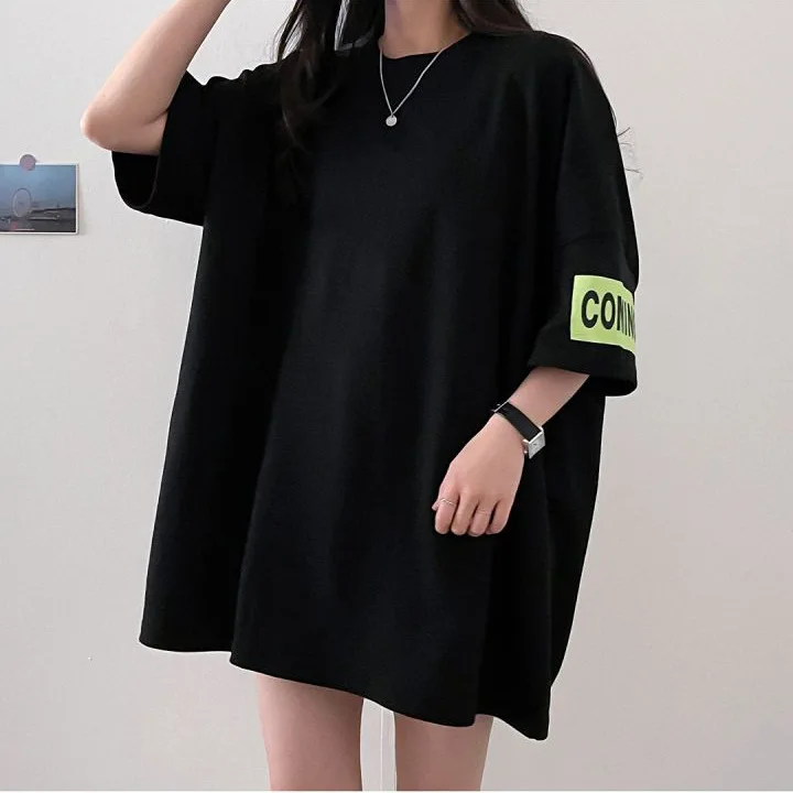 

Summer Ladies Sport Wear Korean Version New Cotton Short Sleeve Top Outdoor Casual Teenage Girls Popular O-neck T-shirt 2023