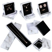 marble jewelry box necklace bracelet rings paper packaging display box gifts jewelry storage organizer holder rectanglesquare