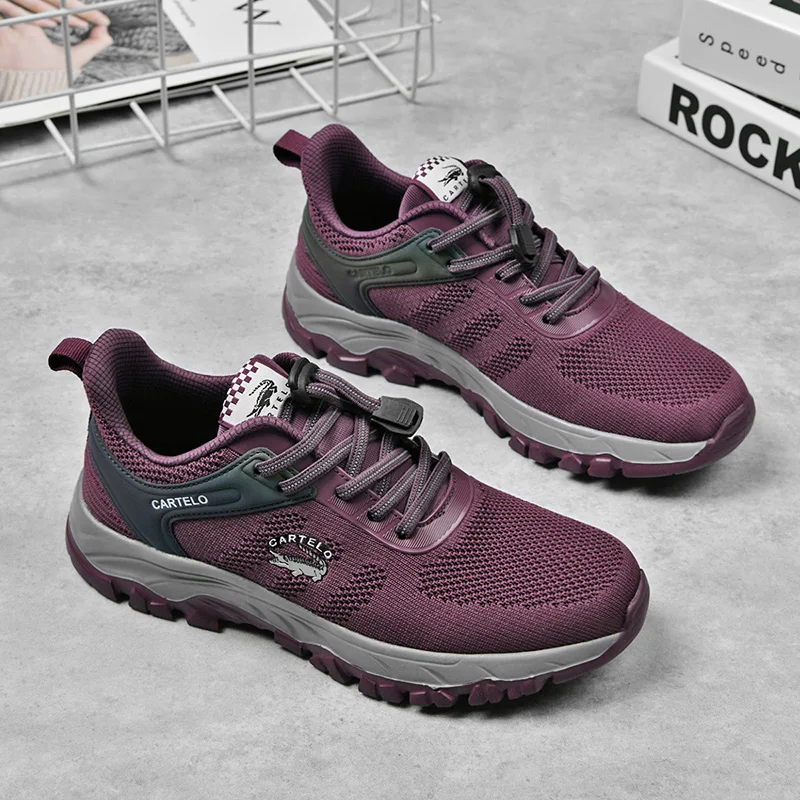 CARTELO Summer New Breathable Women's Running Shoes Mesh Design Ladies Vulcanized Shoes Fashion Flats Females Outdoor Sneakers