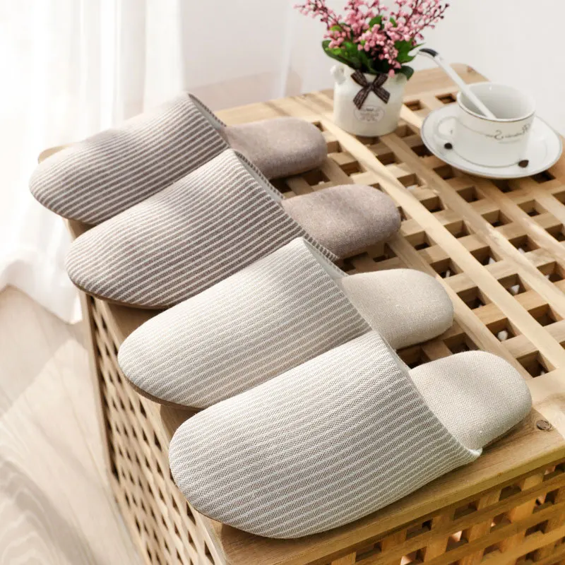 

Японские простые хлопковые тапочки Litfun, домашняя модель, повседневные Нескользящие домашние тапочки для пар