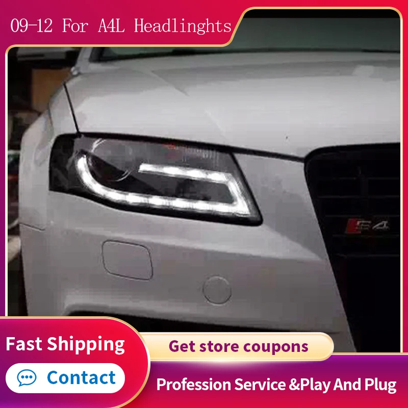 

Accessories for Audi A4 B8 Headlights 2009-2012 A4L LED Headlight LED DRL Bi Xenon Lens High Low Beam Parking Car Styling