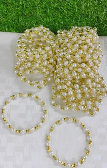 

2 шт., прямоугольные медные позолоченные бусины в богемном стиле, пластиковые жемчужины, эластичный браслет из ниток для девочек и женщин, по...