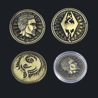 game online elsweyr coin keychain ancient bronze the elder scrolls dragon logo keyring with box for men women collection