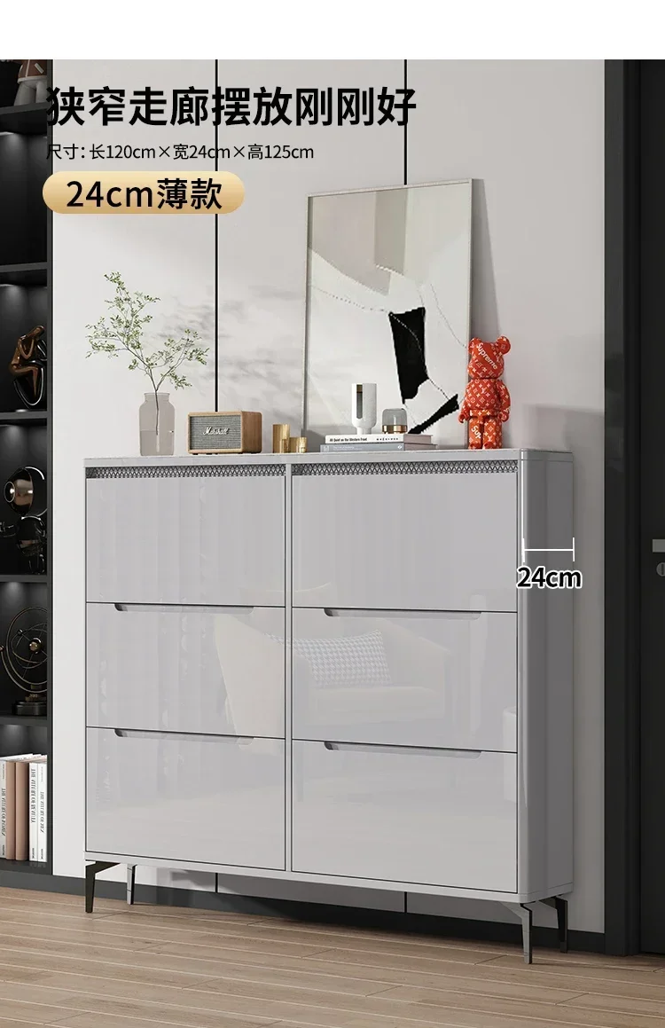 Ультратонкий вращающийся шкаф для обуви современный узкий скандинавский