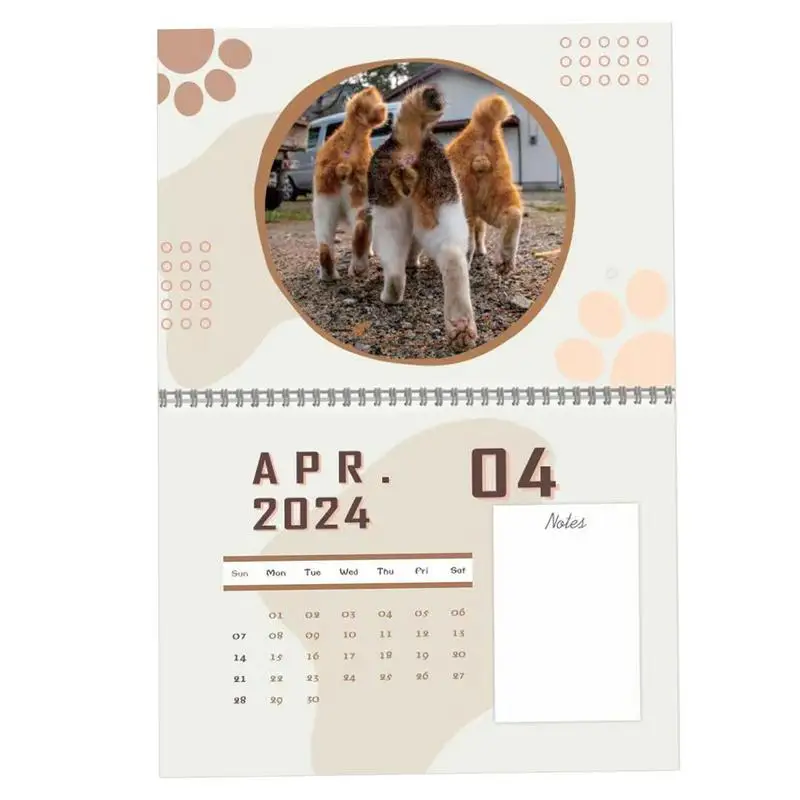 

Календарь на стену с забавными кошками и ягодицами, 2024, 12 месяцев