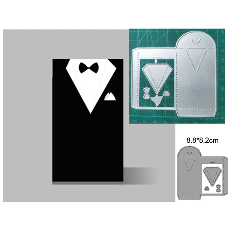 Caja de regalo para traje de boda, troqueles de corte de Metal, plantillas troqueladas para álbum de recortes DIY, tarjeta de papel en relieve