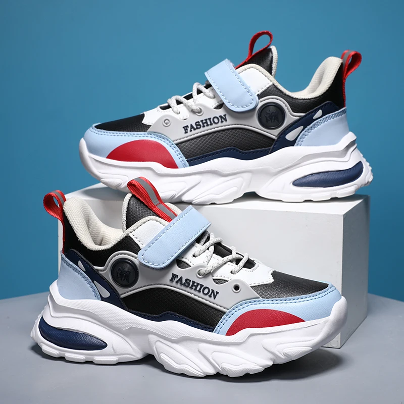 2023 New Children Shoes Leather Fashion Kids Running Shoes Lightweight Comforthable Girls Boys Sneakers Kids Flat Casual Shoes