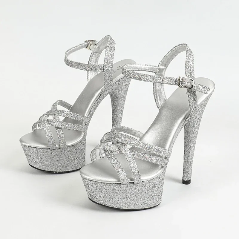 Eilyken пикантные блестящие тканевые женские сандалии с ремешком на пряжке