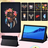 tablet case for huawei mediapad m5 lite 10 110 8lite 8 lightweight protective shell cartoon pattern pu leather stand cover