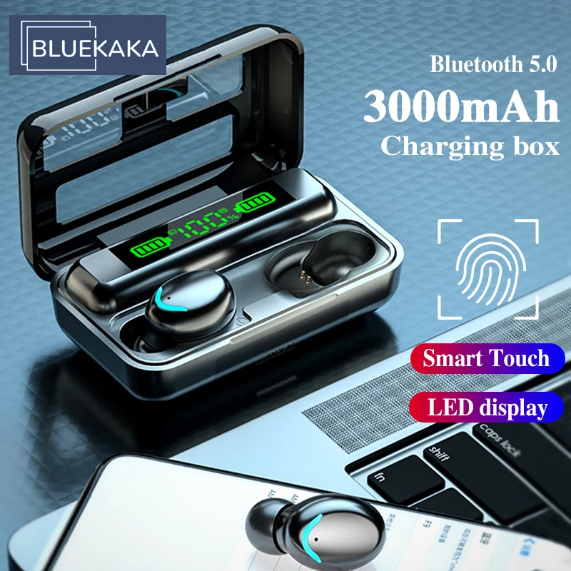 New F9TC F95 Wireless Headphone Sport Bluetooth Earphone Touch TWS Mini Earbuds Stereo Bass Headset With 3000mAh Charging Box