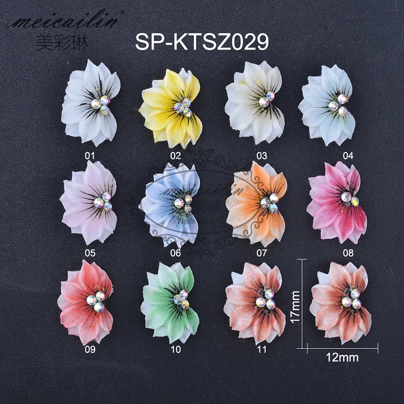 

10pcs Acrylic Flower Nail Charms Multi Design Butterfly Love Ring Rhinestones Nail Art Decorations Fashion DIY Manicure Accessor