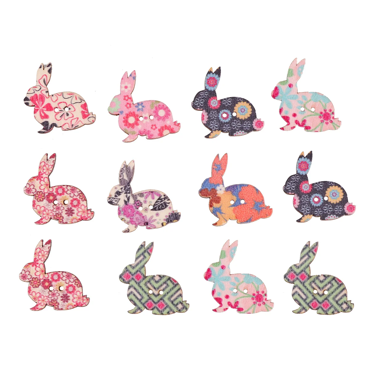 

Buttons Easter Wooden Bunny Sewing Rabbit Craft Wood Button Cute Colorful Animal Embellishment Kids Crafts Hole Scrapbooking