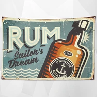 rum sailons dream retro hanging cloth wall chart vintage beer day poster wallpaper banner flag for beerfest parties decoration