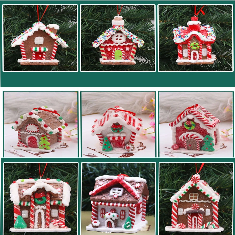 

Рождественская елка, имбирный домик, украшения из смолы, рождественская подвеска, праздничное украшение для дома, новый год 2023, Рождество
