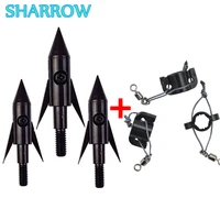 3pcs 140 grain archery bowfishing arrowheads tips 2 fixed broadheads 3pcs bowfishing safety slides for shooting accessories