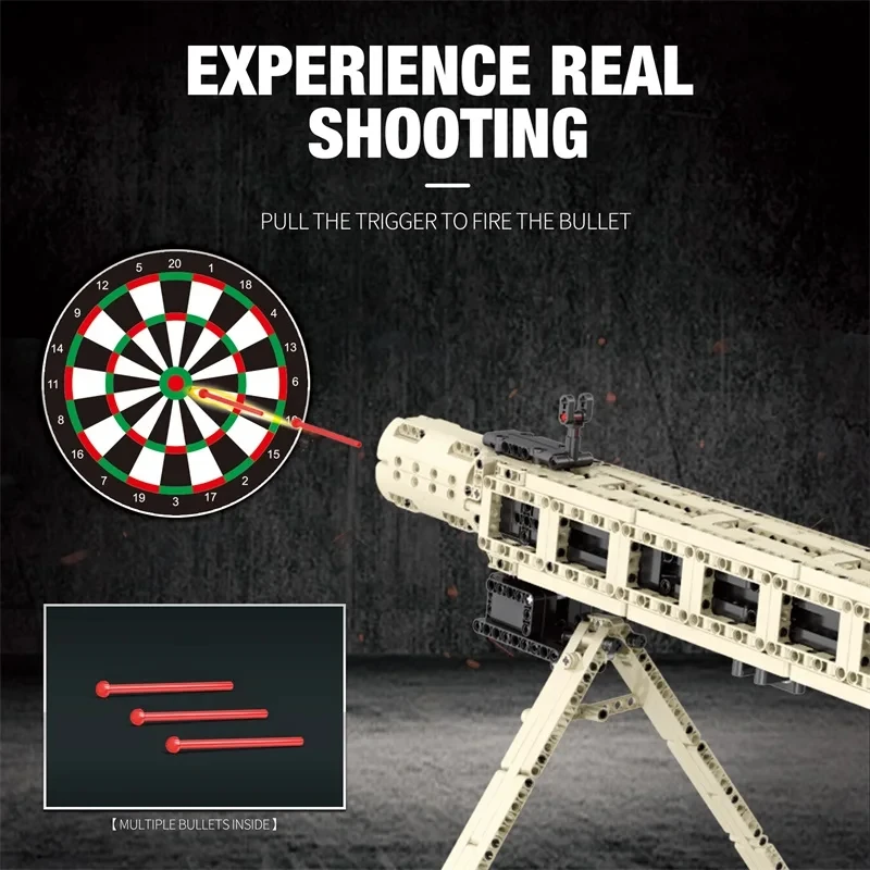 Электрический пистолет AmazingBlocks MG42 строительные блоки 1886 шт. тема Второй мировой