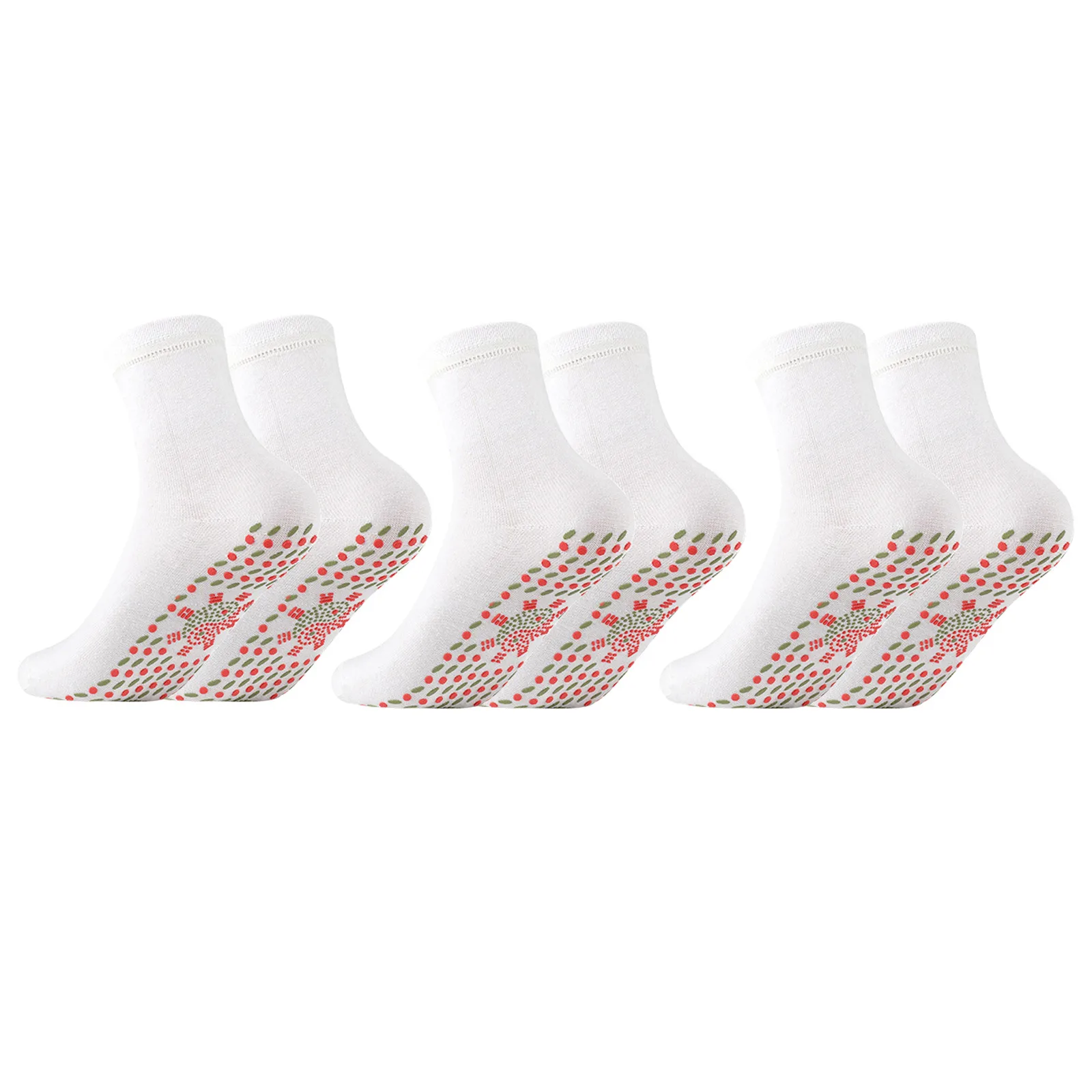 

Magnetic Self-heating 3 Pairs Socks Heated Tourmaline Mens Cotton Calf Socks Womens Socks Dog Print Socks with Toilet Paper