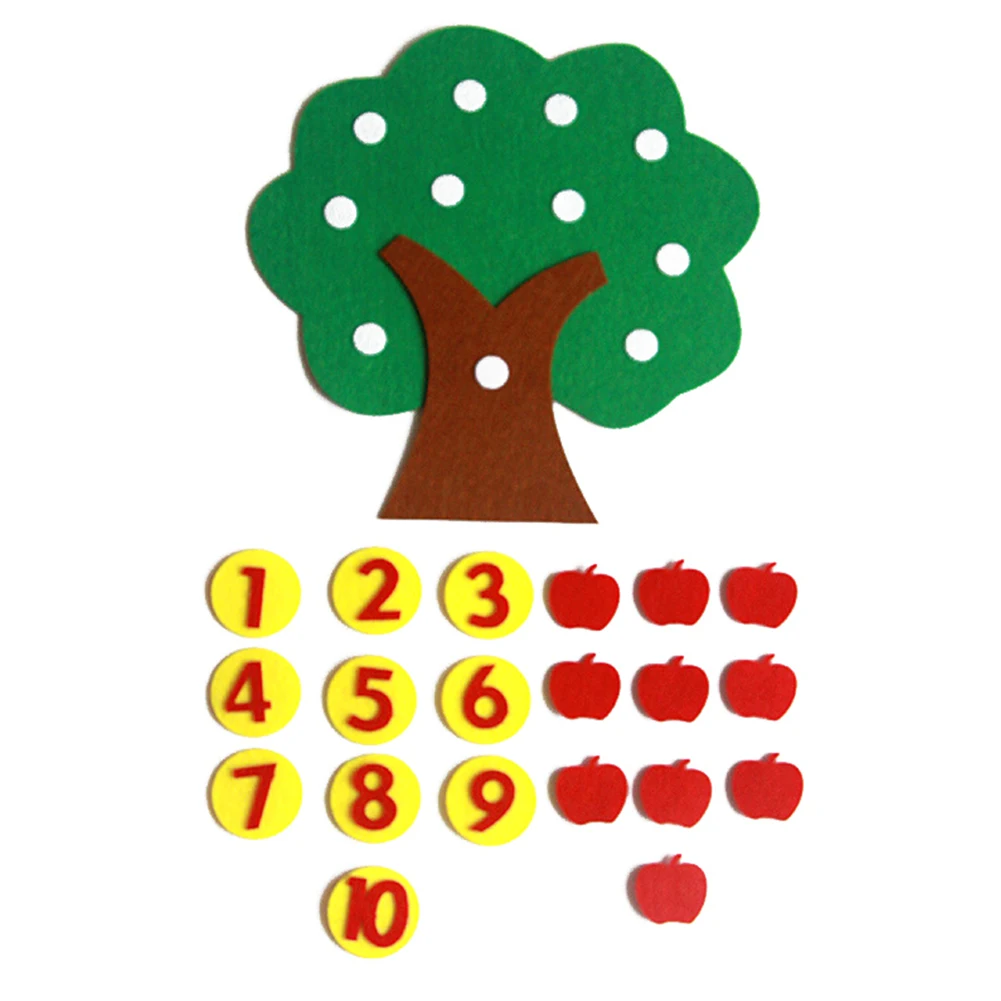

Safe Kindergarten Fadeless Montessori Educational Tree Shape DIY Non Woven Fabric Early Learning Math Toy Home Decor For Kids