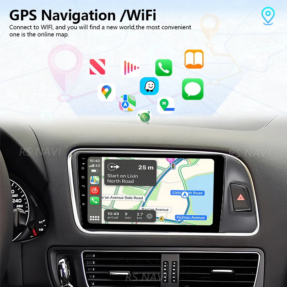 Фото Plug and Play Android 15 Carplay Auto 2K экран автомобильный радиоприемник мультимедийный плеер для Audi Q5 2005-2017 DSP Qualcomm стерео навигация №4