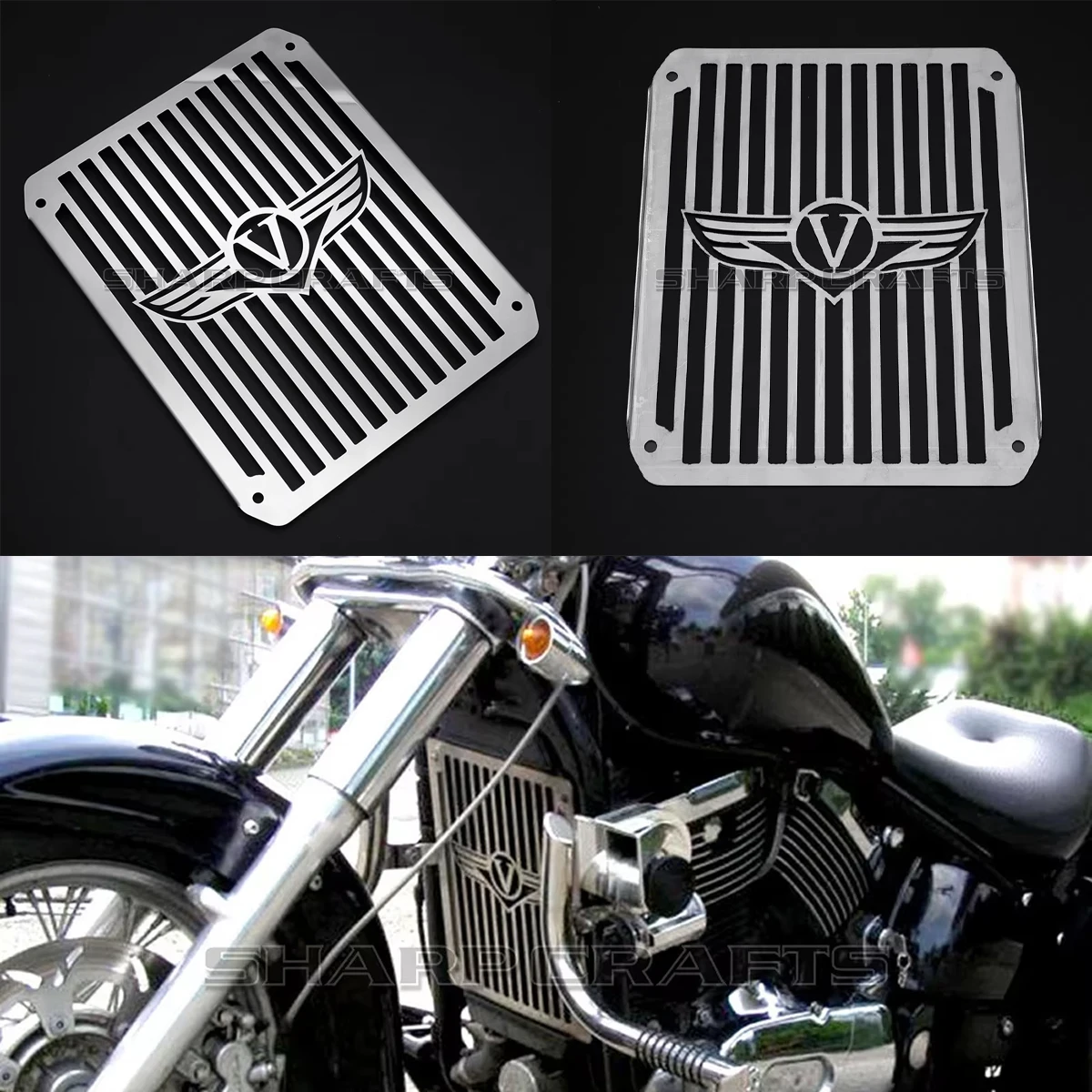 Фото 1995-2006 для Kawasaki VULCAN VN400 VN800 VN 400 800 детали для мотоцикла решетка радиатора защитная крышка защитный кожух охладитель водяного бака №1