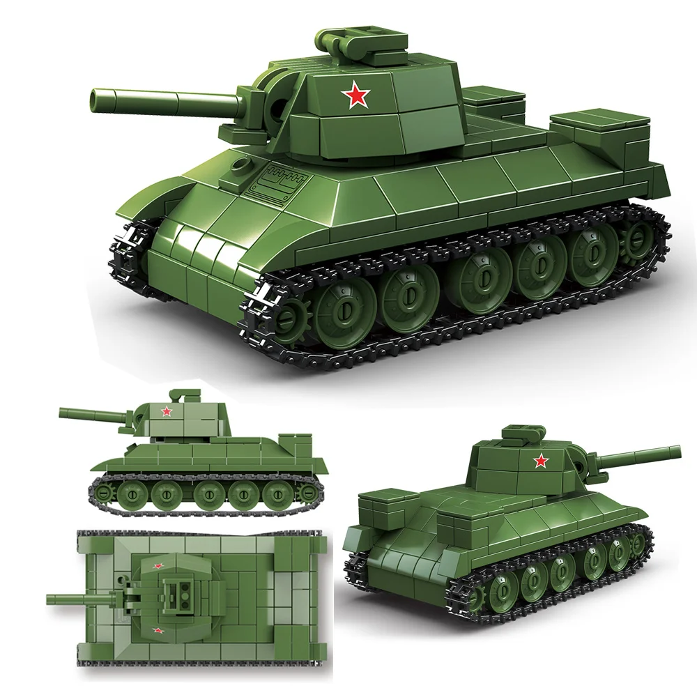 Вторая Мировая Война Советский T34/76 Средний Танк Строительные Блоки Модель