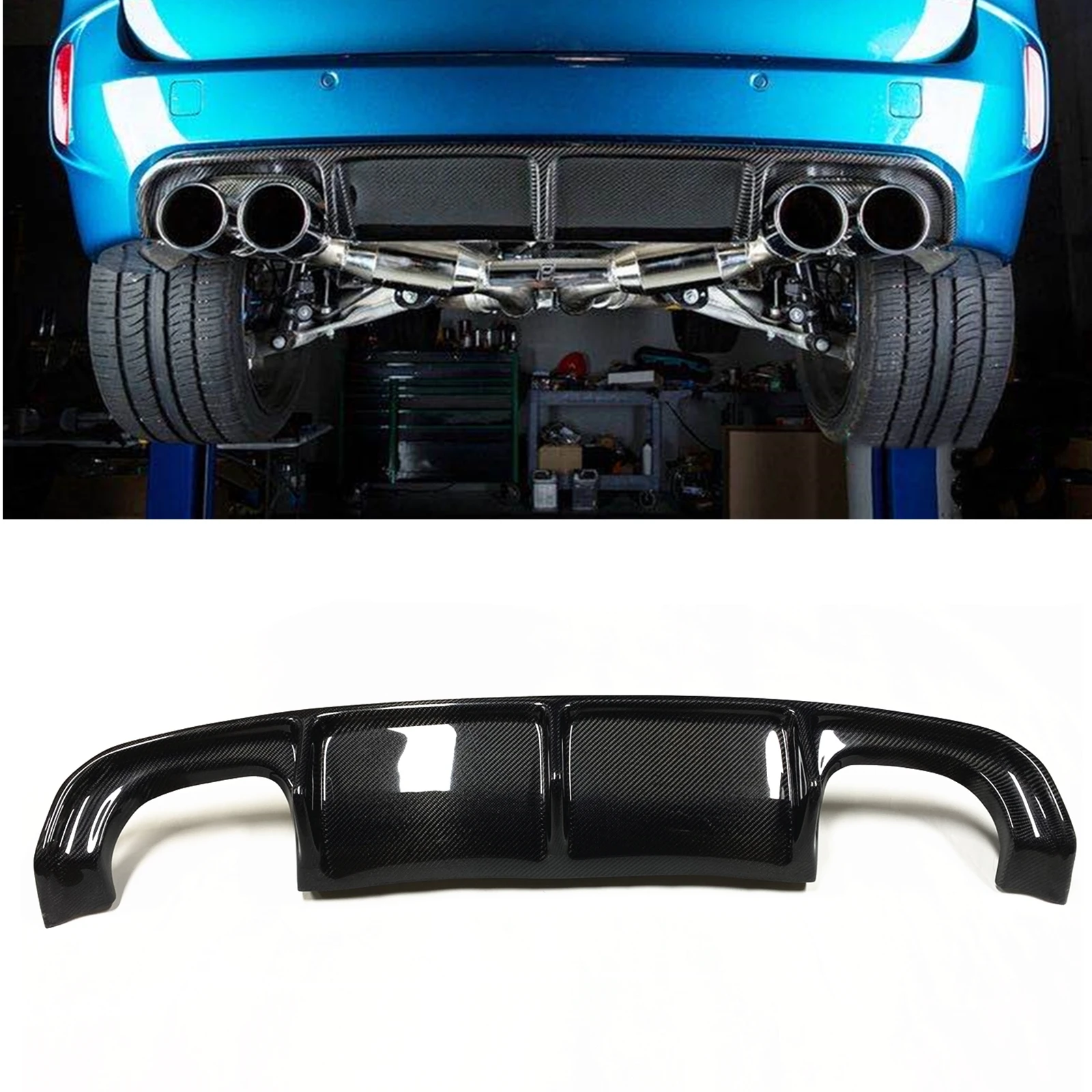 Rear Bumper Diffuser Lip For BMW F85 X5 M X5M F86 X6 M X6M 2015-2019 Real Carbon Fiber Car Boot Spoiler Plate Splitter Body Kit