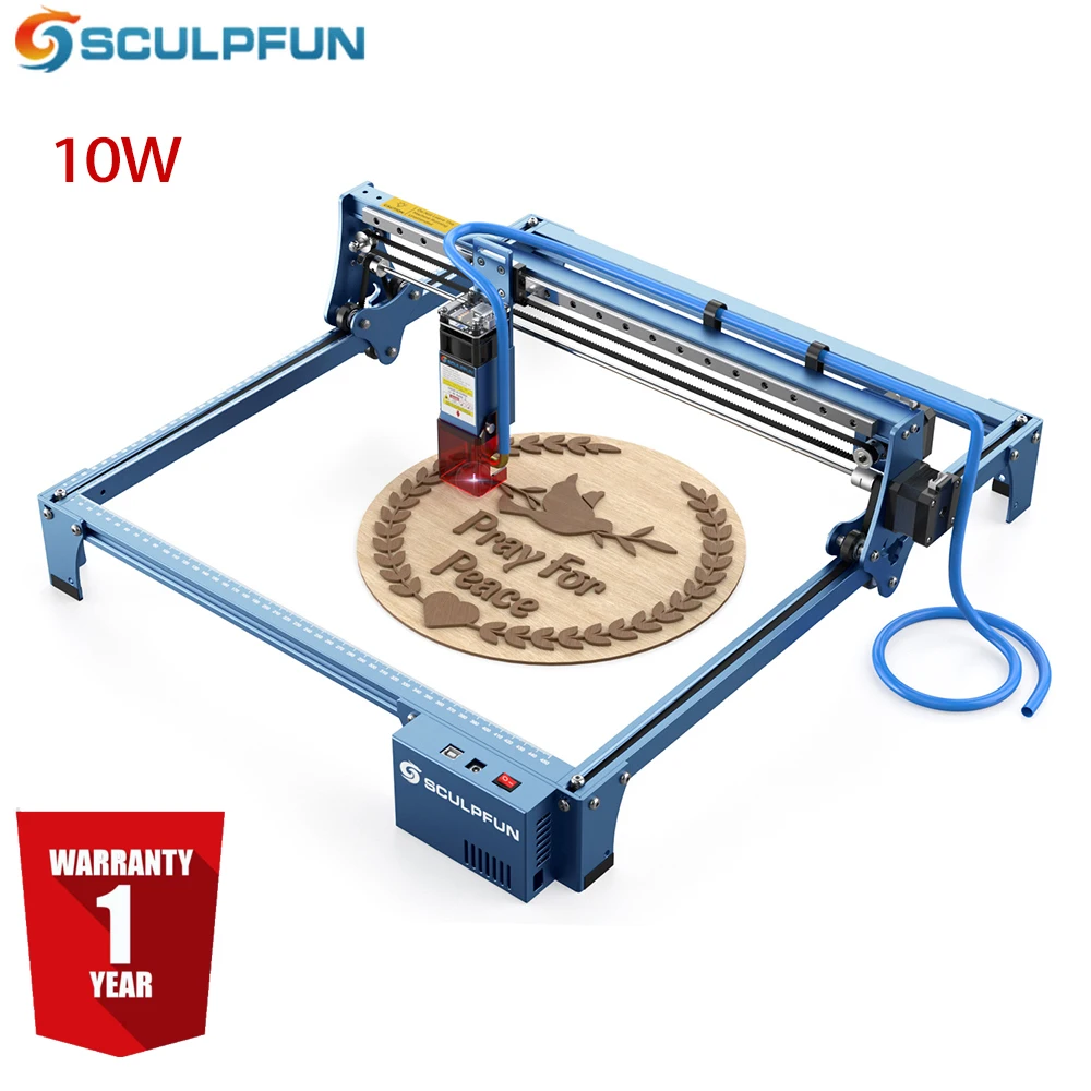 

SCULPFUN S10 Laser Engraving Machine With Air Assist Pump 10W Laser Engraver Set High Speed Industrial-grade Carving Precision