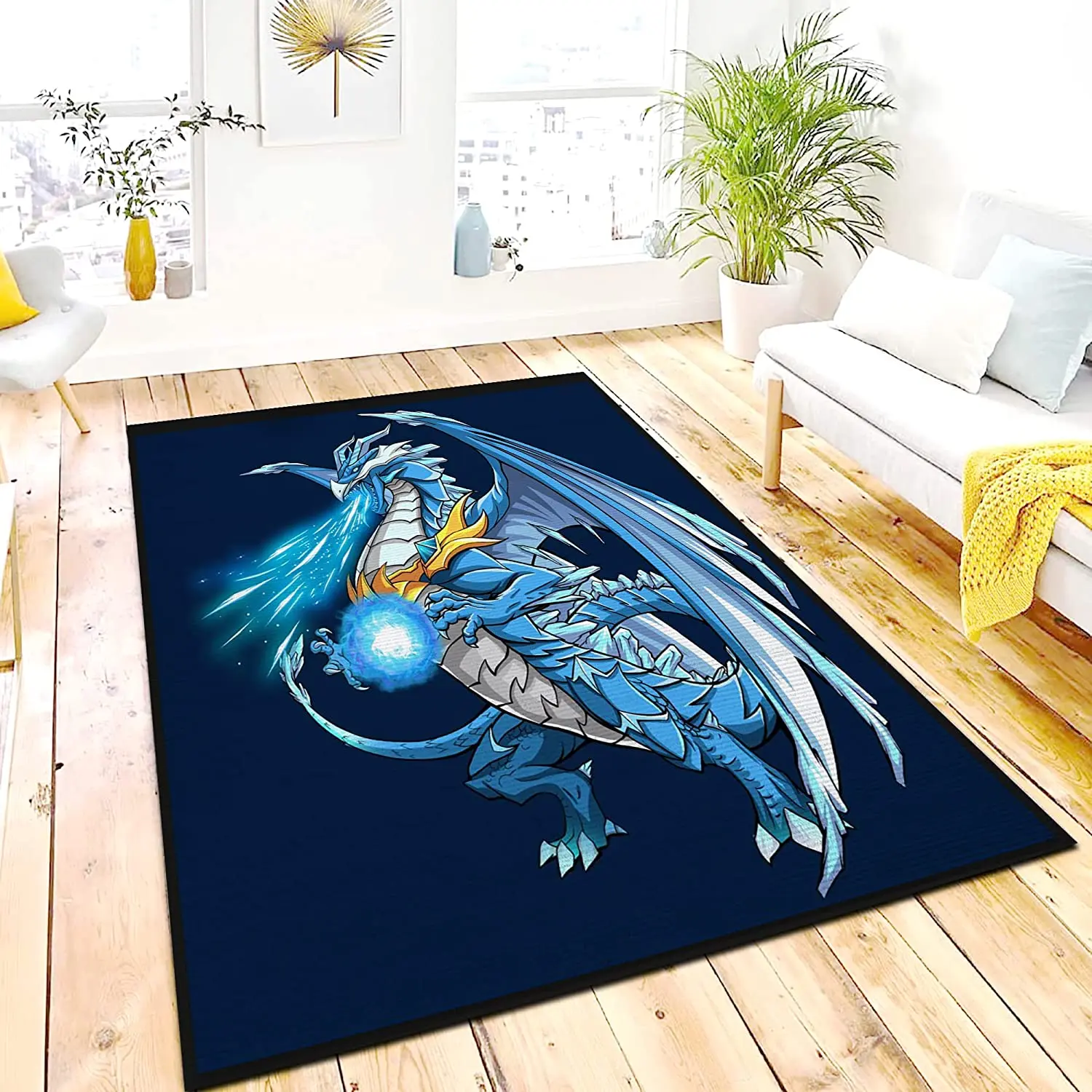 Ковер с голубыми глазами и белым драконом ковер аниме-картой коврики для