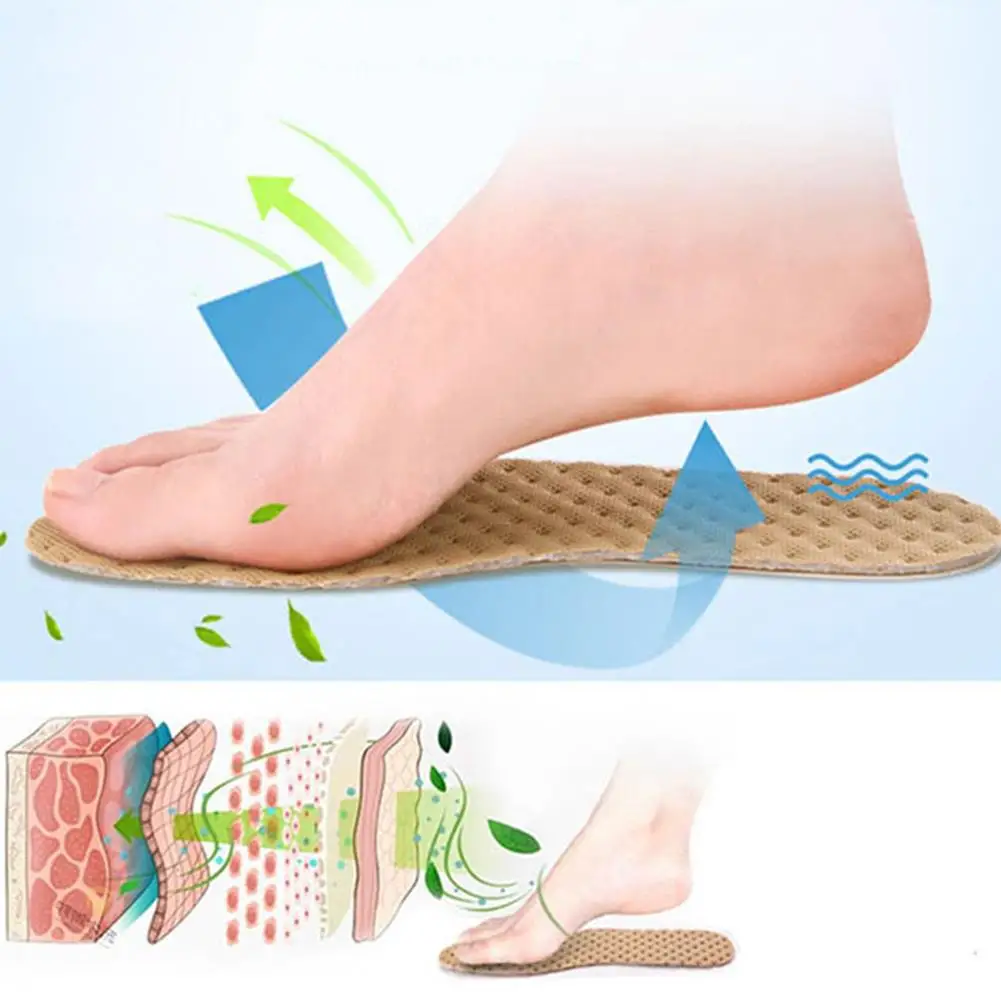 1 Pair Deodorant Insole Light Weight Shoes Pad Absorb-Sweat Breathable Bamboo Charcoal Thin Sports Insoles Men Women